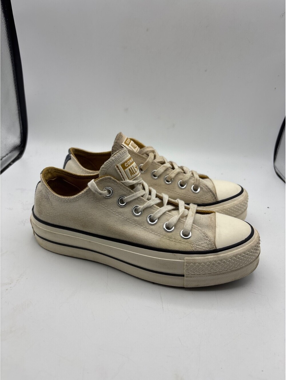 Converse Chuck Taylor All Star Lift Platform Off White Sneakers A03829F Womens 6